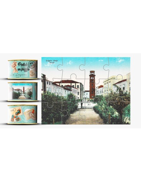 Postal Puzzle Vintage en Lata