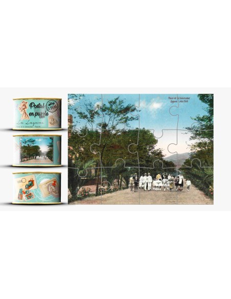 Postal Puzzle Vintage en Lata
