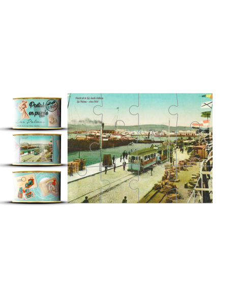 Postal Puzzle Vintage en Lata